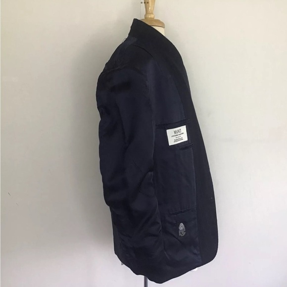 MANCILLAS International Mens 100% Blue Wool Pinstripe Two Button Suit Coat 46R - Picture 7 of 14